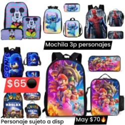 Mochila 3p personajes