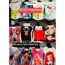 Blusa navideña 3 x $100