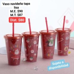 Vaso navideño tapa