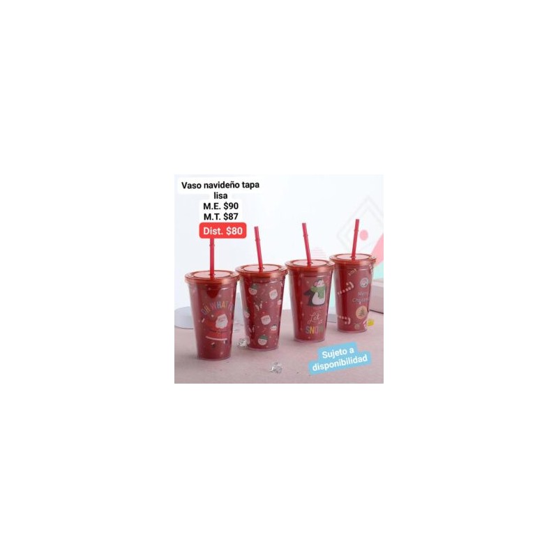 Vaso navideño tapa