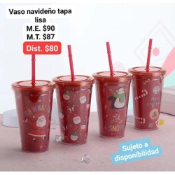 Vaso navideño tapa