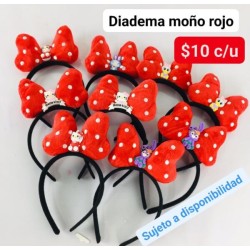 Diadema moño rojo